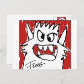 Carte postale Monster Carton Rouge (Devant / Derrière)