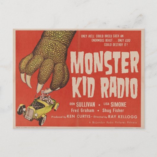 Carte Postale Monster Kid Radio Rencontre Le Monstre Gila géant (Devant)
