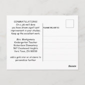 Carte postale Monster Literacy Kids Educational (Dos)