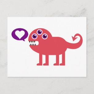 Carte Postale Monster mignon de l'amour