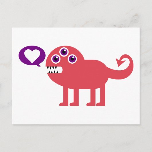 Carte Postale Monster mignon de l'amour (Devant)