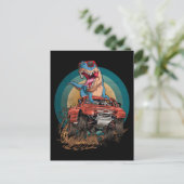 Carte Postale Monster Truck Trex Course de Terre Dinosaure (Debout devant)
