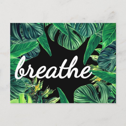 Carte Postale Monstera Affirmation d'Abondance Loi d'Attraction (Devant)