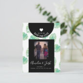 Carte Postale Monstera Aquarelle Vert Save the Date (Debout devant)