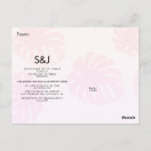 Carte Postale Monstera coloré main tiré Mariage de botanique (Dos)