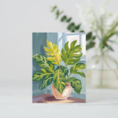 Carte Postale Monstera Plant | Green Botanical Watercolor (Debout devant)
