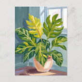 Carte Postale Monstera Plant | Green Botanical Watercolor (Devant)