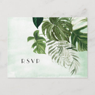 Carte Postale Monstère sauvage feuillage tropical Mariage RSVP