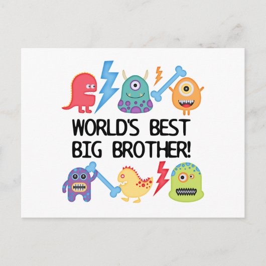 Carte Postale Monsters World's Best Big Brother (Devant)