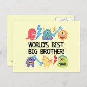 Carte Postale Monsters World's Best Big Brother (Devant / Derrière)