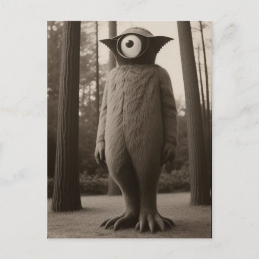 Carte Postale Monstre bizarre de la forêt à un œil Halloween (Devant)