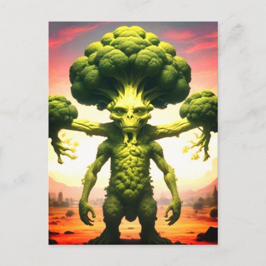 Carte Postale Monstre Brocoli bizarre (Devant)