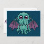Carte Postale Monstre Cthulhu Bébé mignon (Devant / Derrière)