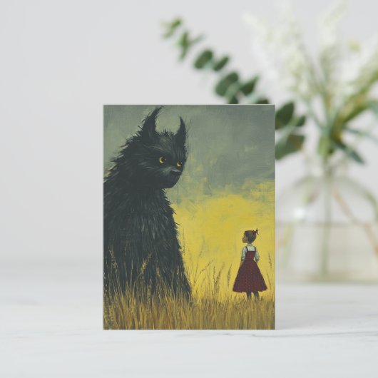 Carte Postale Monstre dans un champ de blé (Debout devant)