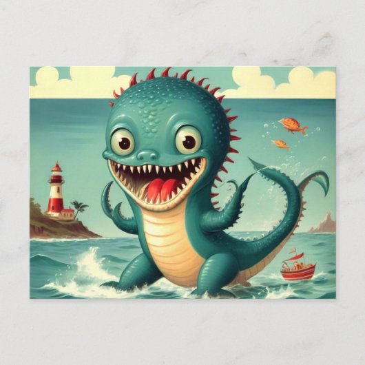 Carte Postale Monstre de mer drôle (Devant)