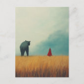 Carte Postale Monstre d'ours dans un champ de blé (Devant)