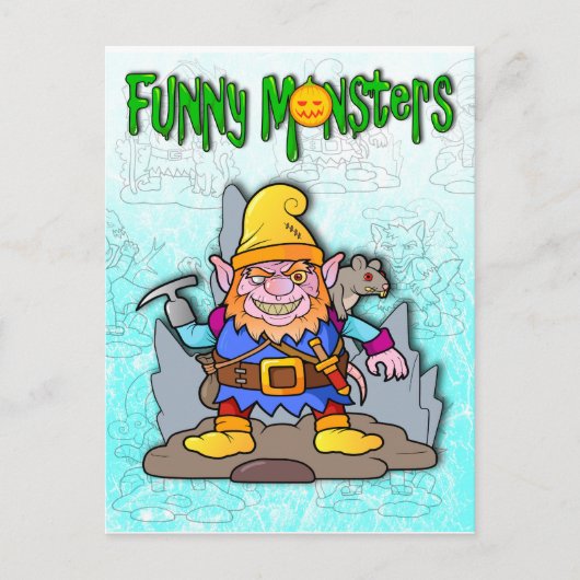 Carte Postale monstre drôle (Devant)