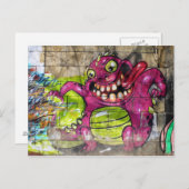 Carte Postale Monstre en gras rose (Devant / Derrière)