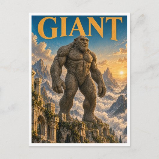 Carte Postale Monstre Fantastique Géant Gothique (Devant)