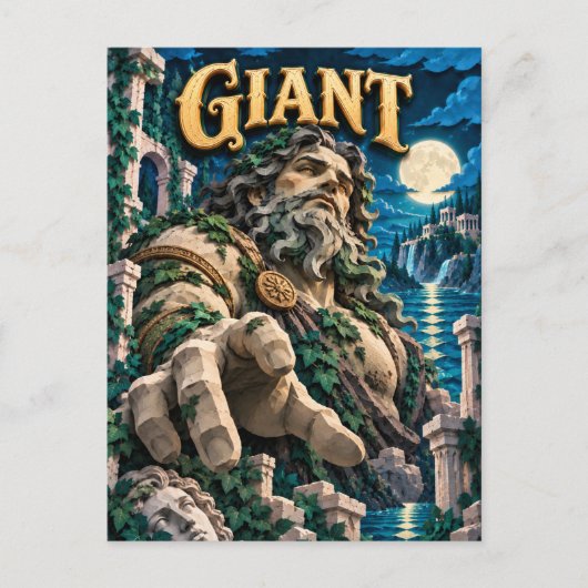 Carte Postale Monstre Géant à Découpe de Papier (Devant)