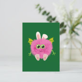 Carte Postale Monstre lapin rose tout doux (Debout devant)