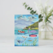 Carte Postale Monstre Loch Ness tableau sous-marin G BRUCE (Debout devant)