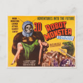CARTE POSTALE MONSTRE ROBOT 3D (Devant)