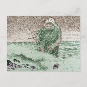 Carte Postale Monstre sortant de l'eau