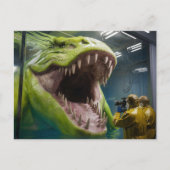 Carte Postale Monstre sous-marin pré-historique vert effrayant (Devant)