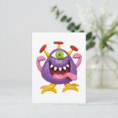 Carte Postale Monstre violet goofy (Debout devant)