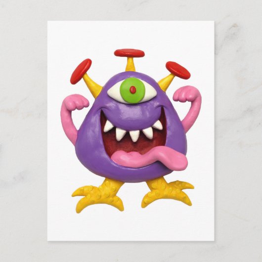 Carte Postale Monstre violet goofy (Devant)