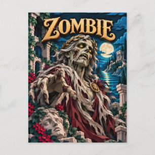 Carte Postale Monstre Zombie découpé en papier
