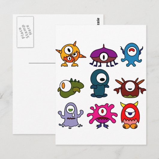 Carte Postale Monstres (Devant / Derrière)
