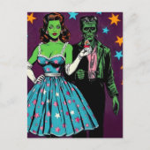 Carte Postale Monstres à peau verte d'Halloween (Devant)