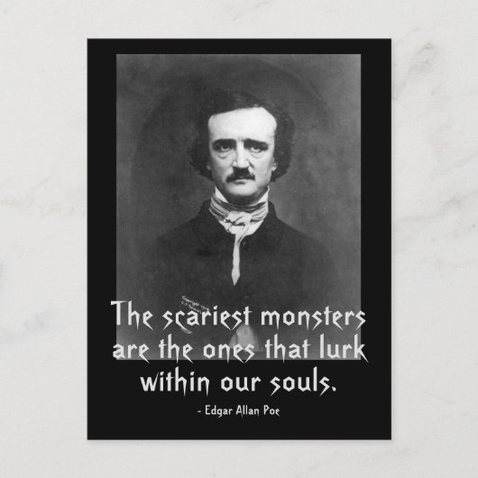 Carte Postale Monstres les plus effrayants Edgar Allan Poe (Devant)