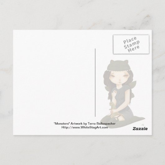 Carte Postale Monstres - Monstre de fée Dinosaur (Dos)