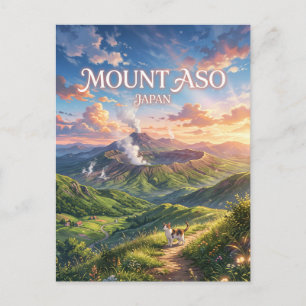 Carte Postale Mont Aso Japon