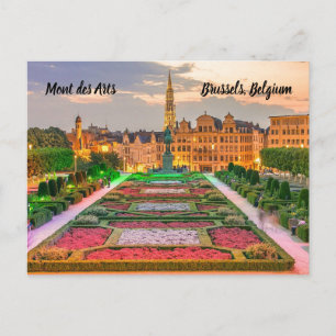 Carte Postale Mont des Arts Bruxelles Belgique stylisée