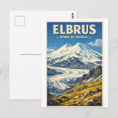 Carte Postale Mont Elbrus, Russie, dans un style rétro classique (Devant / Derrière)