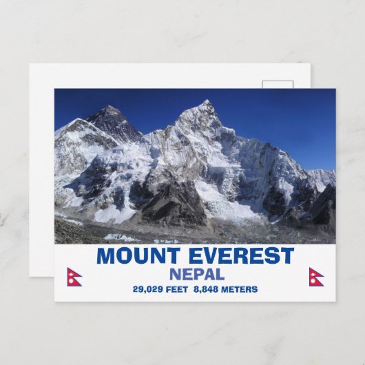 Carte postale Mont Everest (Devant / Derrière)