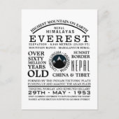 Carte Postale Mont Everest, Information sur l'expédition en mont (Devant)