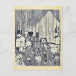 Carte Postale Mont Fuji à travers des gouttes de pluiepar Katsus