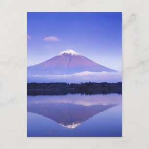Carte Postale Mont Fuji avec nuage lenticulaire, lac Motosu,