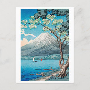 Carte Postale Mont Fuji du lac Yamanaka Bois japonais