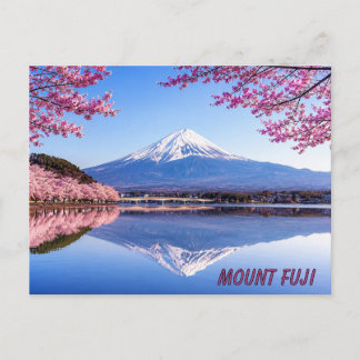 Carte Postale Mont Fuji entouré de cerisiers en fleurs