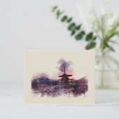 Carte Postale Mont Fuji, Japon, Aquarelle, (Debout devant)