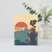 Carte Postale Mont Fuji vintage (Debout devant)