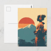 Carte Postale Mont Fuji vintage (Devant / Derrière)