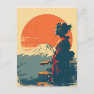 Carte Postale Mont Fuji vintage