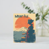 Carte Postale Mont Fuji vintage (Debout devant)